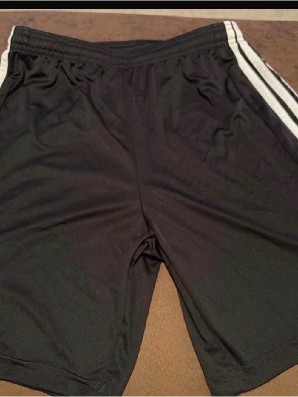 adidas Black Shorts with White Side Stripes for Kids